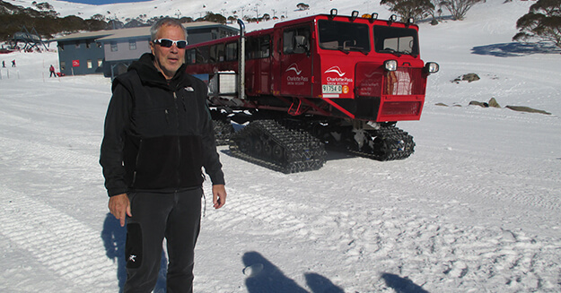Jim Geiger at the Charlotte Pass Snow Resort.