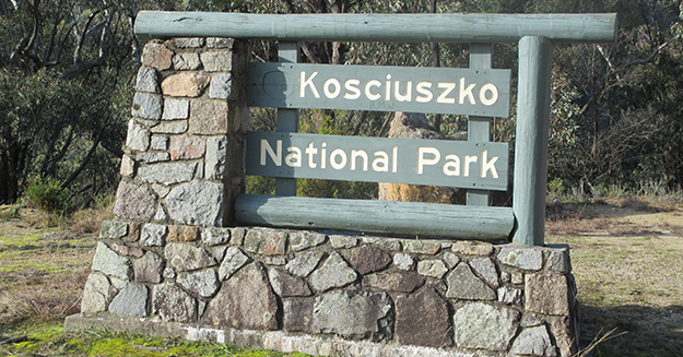 Entrance to Mt. Kosciuszko National Park, home of the highest peak in Australia