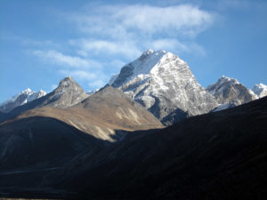 Lobuche Peak rises above Pheriche and the upper Khumbu Valley (photo: Eric Simonson)
