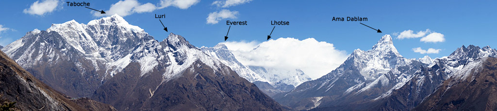 Himalayan panorama from the Everest View Hotel above Namche
