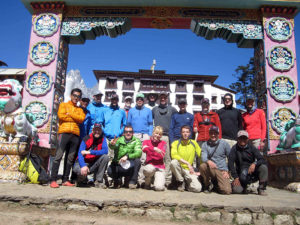 Jim's team (second IMG Hybrid team) at Tengboche Monastery, Nepal, near Mt. Everest